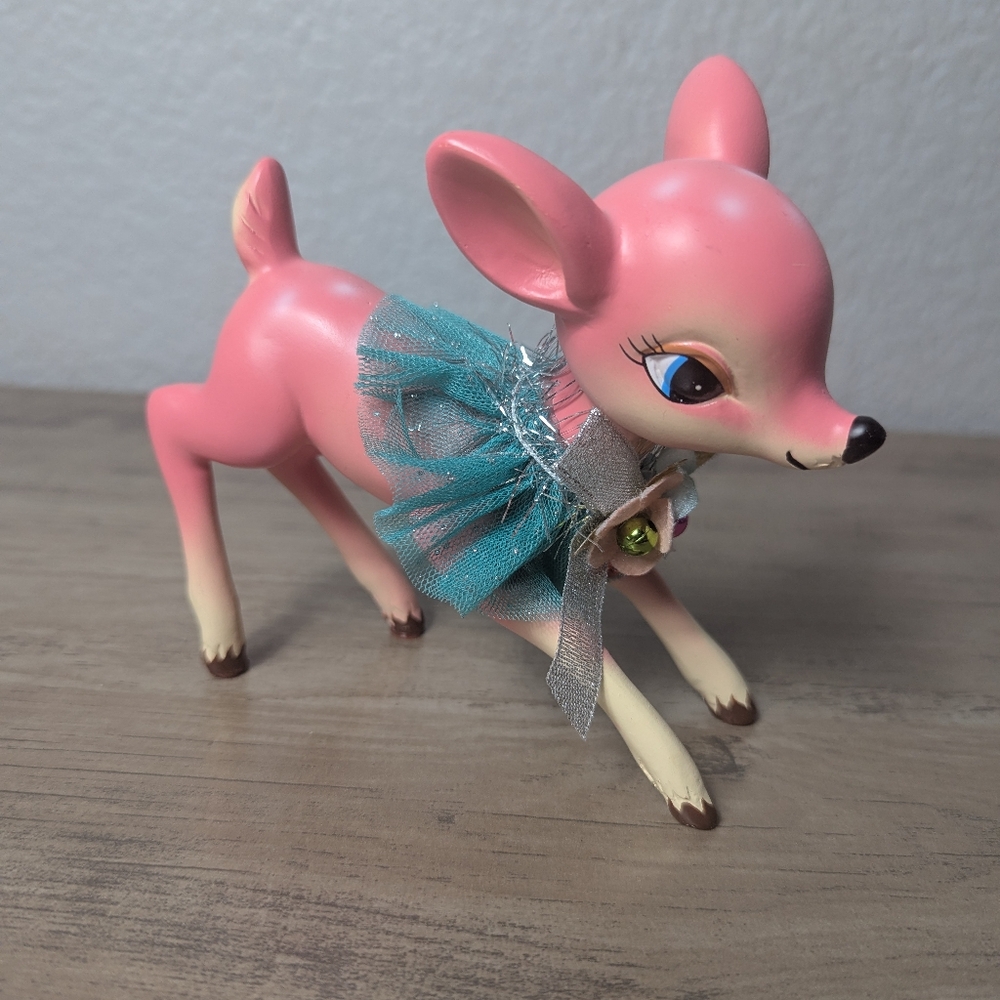 Retro Style Christmas Reindeer Pink  Deer